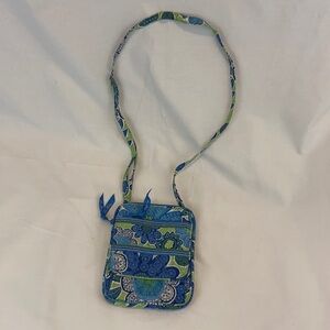 Vera Bradley Blue and Green Paisley print Crossbody Sling Purse Bag